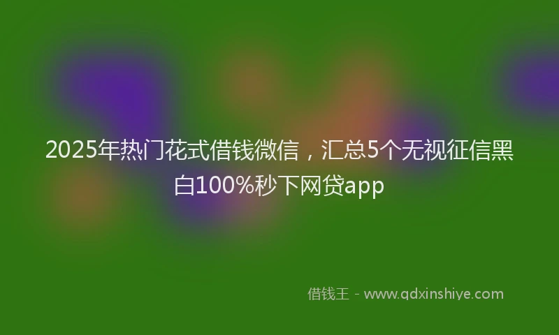 2025年热门花式借钱微信，汇总5个无视征信黑白100%秒下网贷app