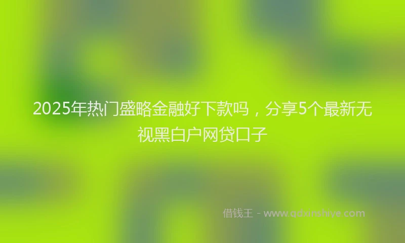 2025年热门盛略金融好下款吗，分享5个最新无视黑白户网贷口子