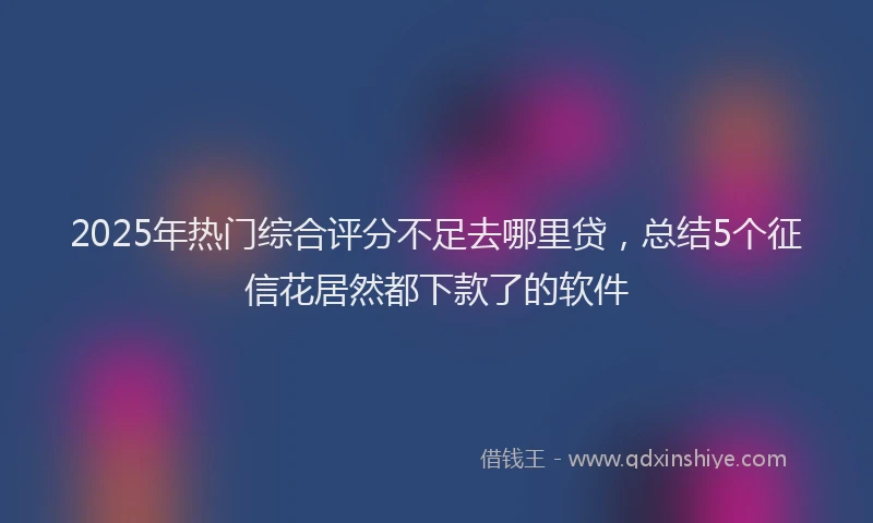 2025年热门综合评分不足去哪里贷，总结5个征信花居然都下款了的软件