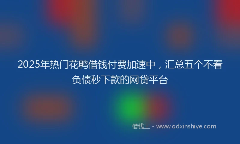 2025年热门花鸭借钱付费加速中，汇总五个不看负债秒下款的网贷平台