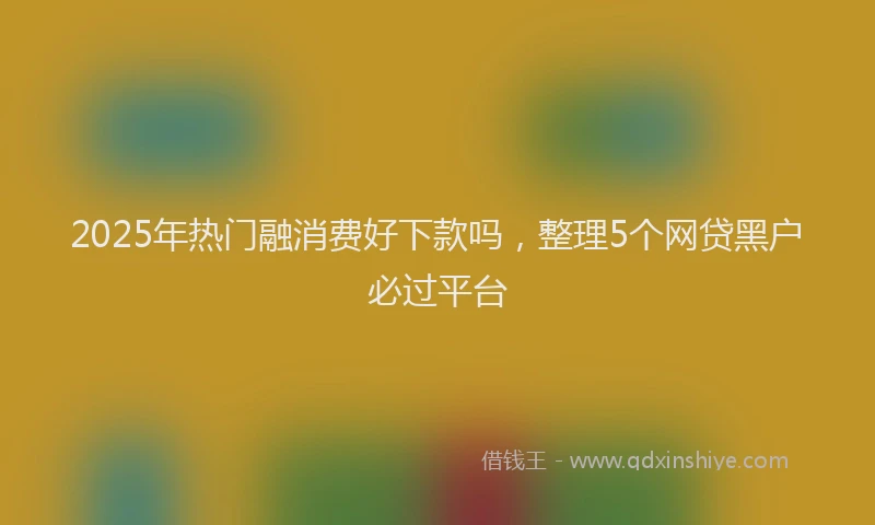 2025年热门融消费好下款吗，整理5个网贷黑户必过平台
