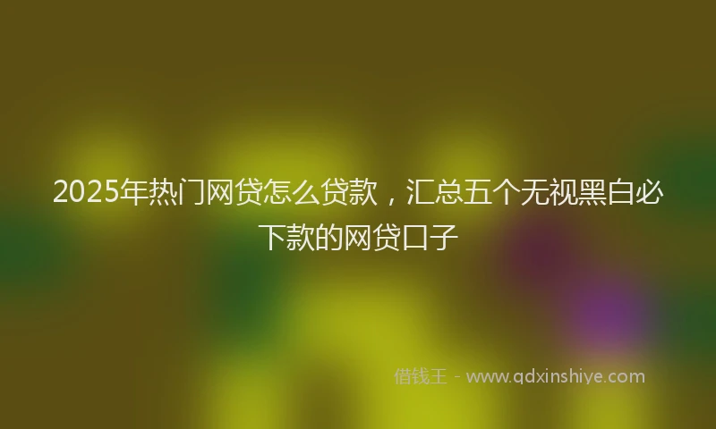 2025年热门网贷怎么贷款，汇总五个无视黑白必下款的网贷口子