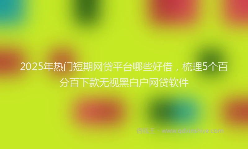 2025年热门短期网贷平台哪些好借，梳理5个百分百下款无视黑白户网贷软件