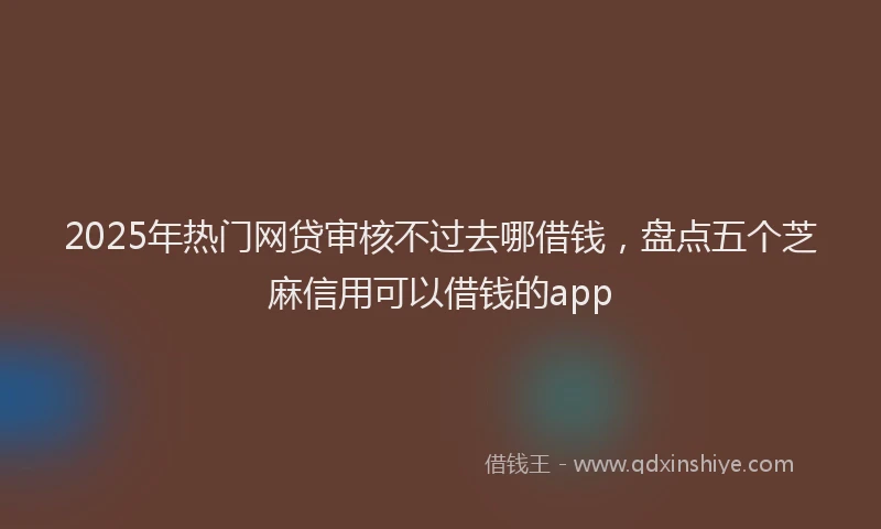 2025年热门网贷审核不过去哪借钱，盘点五个芝麻信用可以借钱的app