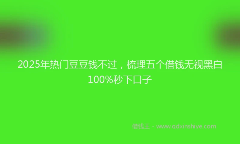 2025年热门豆豆钱不过，梳理五个借钱无视黑白100%秒下口子