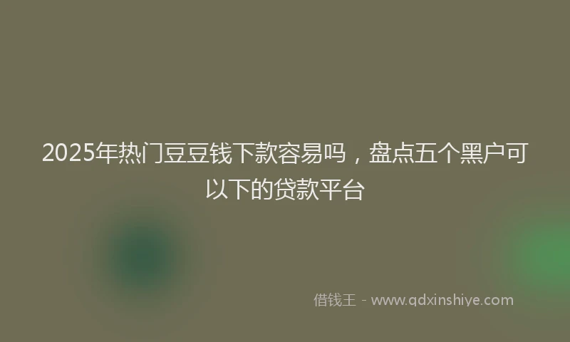 2025年热门豆豆钱下款容易吗，盘点五个黑户可以下的贷款平台