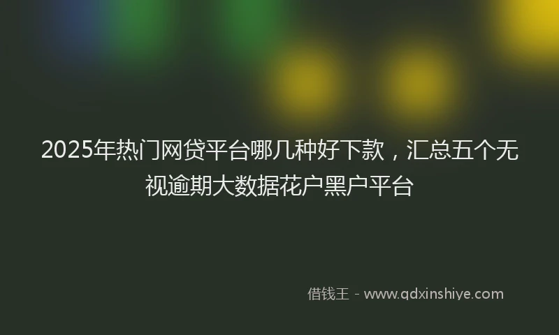 2025年热门网贷平台哪几种好下款，汇总五个无视逾期大数据花户黑户平台