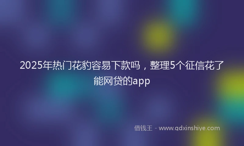 2025年热门花豹容易下款吗，整理5个征信花了能网贷的app