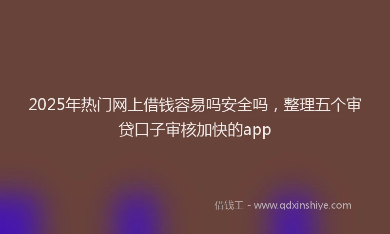 2025年热门网上借钱容易吗安全吗，整理五个审贷口子审核加快的app