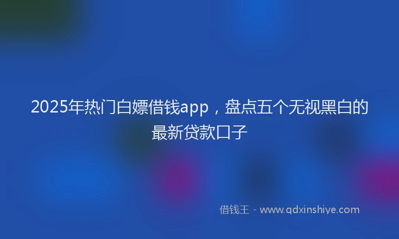 2025年热门白嫖借钱app，盘点五个无视黑白的最新贷款口子