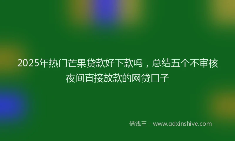 2025年热门芒果贷款好下款吗，总结五个不审核夜间直接放款的网贷口子