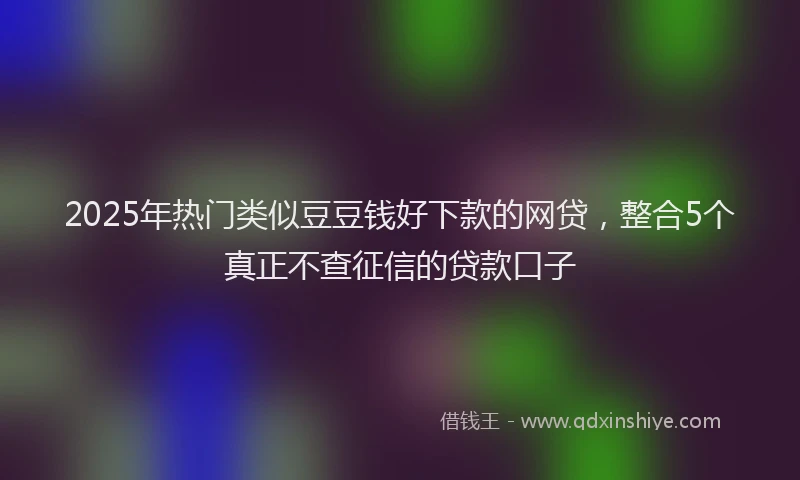 2025年热门类似豆豆钱好下款的网贷，整合5个真正不查征信的贷款口子