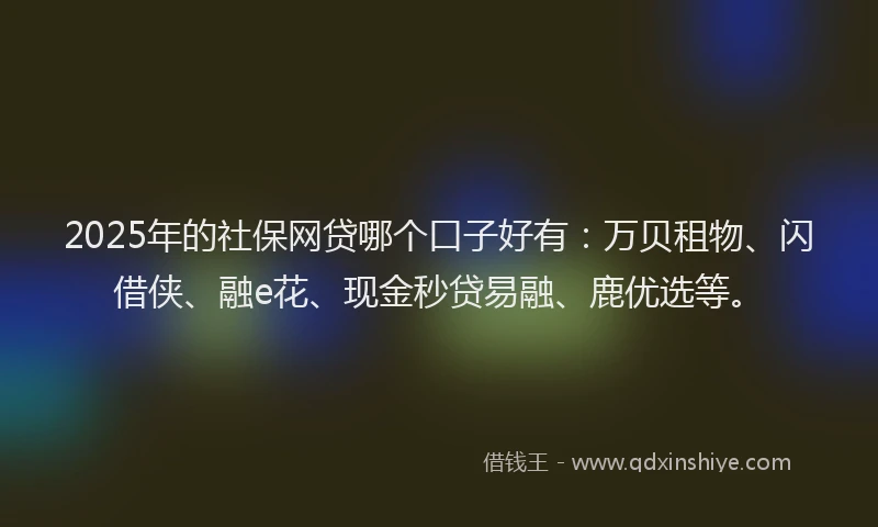2025年的社保网贷哪个口子好有：万贝租物、闪借侠、融e花、现金秒贷易融、鹿优选等。