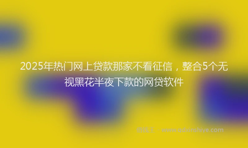 2025年热门网上贷款那家不看征信，整合5个无视黑花半夜下款的网贷软件