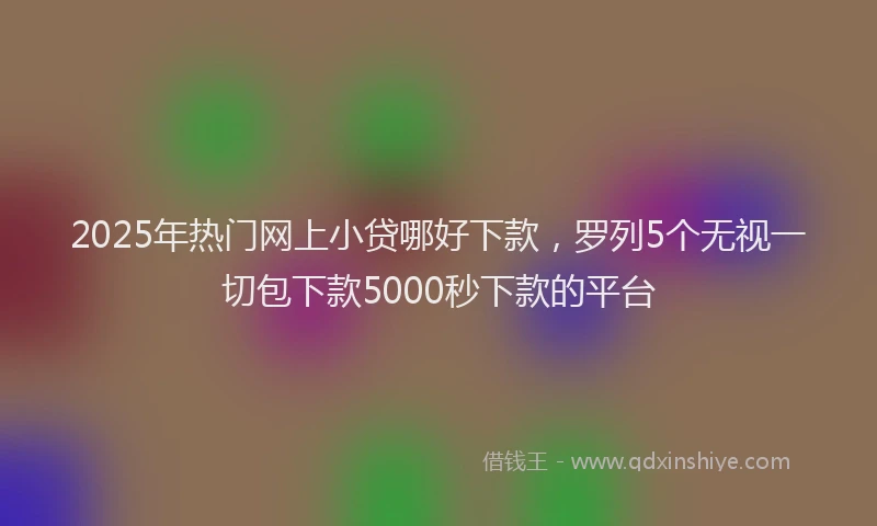 2025年热门网上小贷哪好下款，罗列5个无视一切包下款5000秒下款的平台