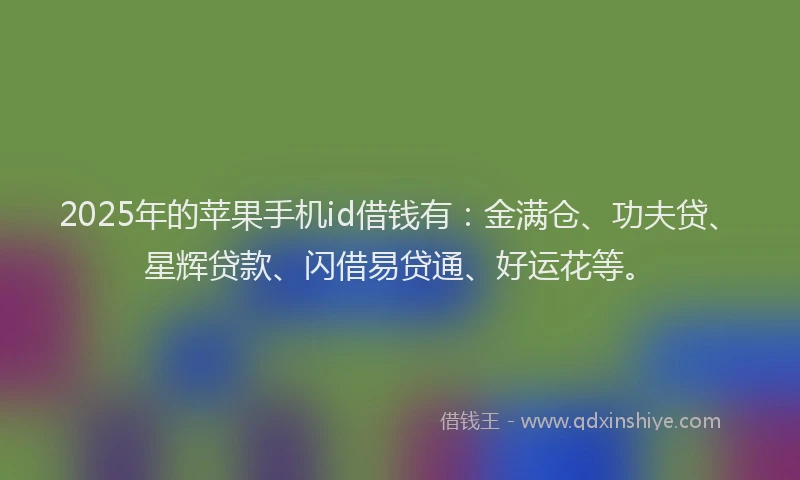 2025年的苹果手机id借钱有：金满仓、功夫贷、星辉贷款、闪借易贷通、好运花等。
