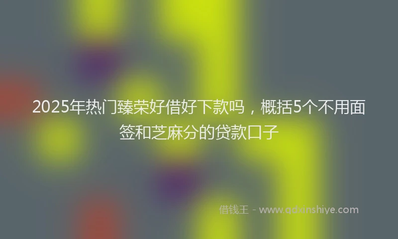 2025年热门臻荣好借好下款吗，概括5个不用面签和芝麻分的贷款口子