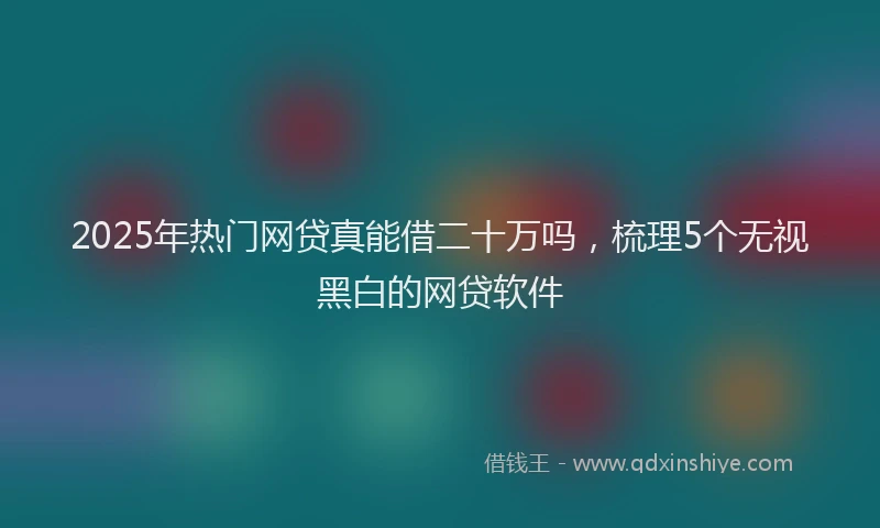 2025年热门网贷真能借二十万吗，梳理5个无视黑白的网贷软件