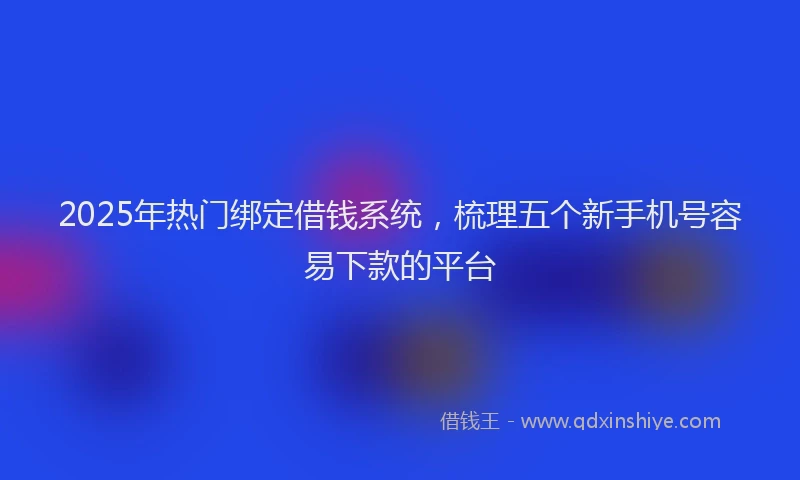 2025年热门绑定借钱系统，梳理五个新手机号容易下款的平台