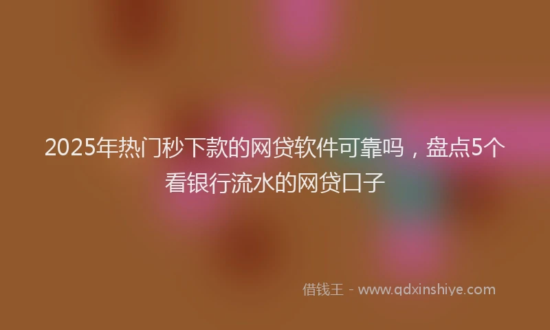 2025年热门秒下款的网贷软件可靠吗，盘点5个看银行流水的网贷口子