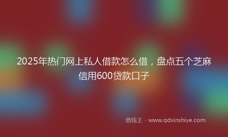 2025年热门网上私人借款怎么借，盘点五个芝麻信用600贷款口子