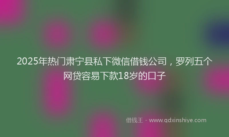 2025年热门肃宁县私下微信借钱公司，罗列五个网贷容易下款18岁的口子