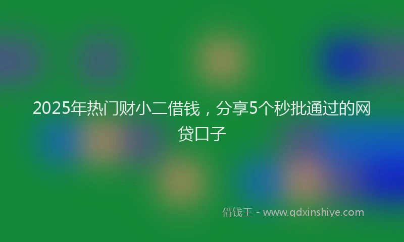 2025年热门财小二借钱，分享5个秒批通过的网贷口子