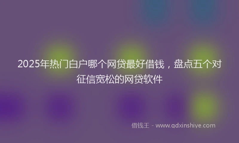 2025年热门白户哪个网贷最好借钱，盘点五个对征信宽松的网贷软件
