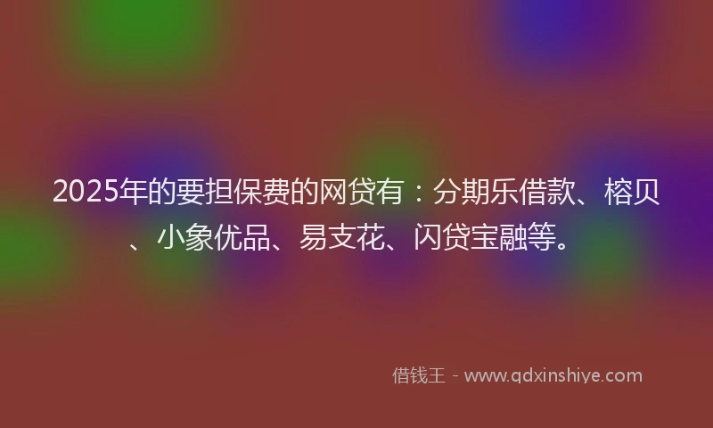 2025年的要担保费的网贷有：分期乐借款、榕贝、小象优品、易支花、闪贷宝融等。
