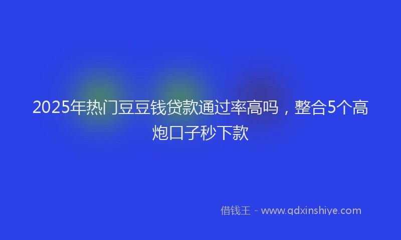 2025年热门豆豆钱贷款通过率高吗，整合5个高炮口子秒下款