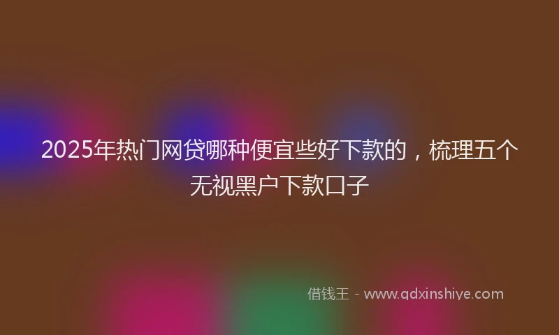 2025年热门网贷哪种便宜些好下款的，梳理五个无视黑户下款口子
