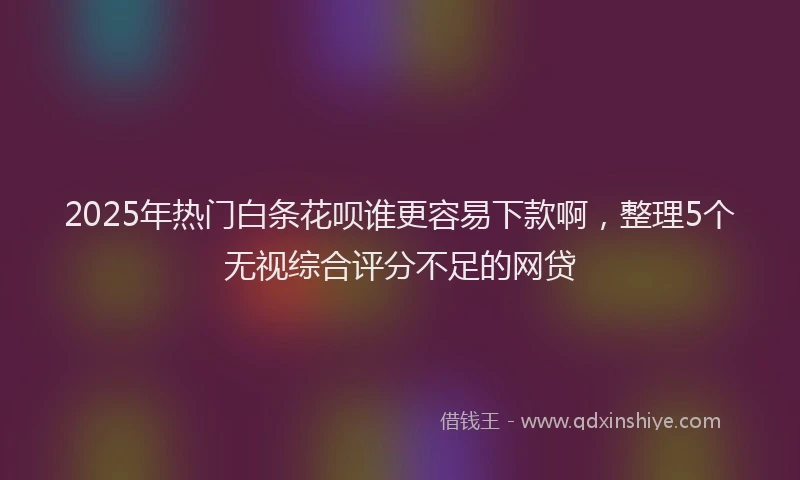 2025年热门白条花呗谁更容易下款啊，整理5个无视综合评分不足的网贷