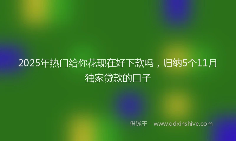 2025年热门给你花现在好下款吗，归纳5个11月独家贷款的口子
