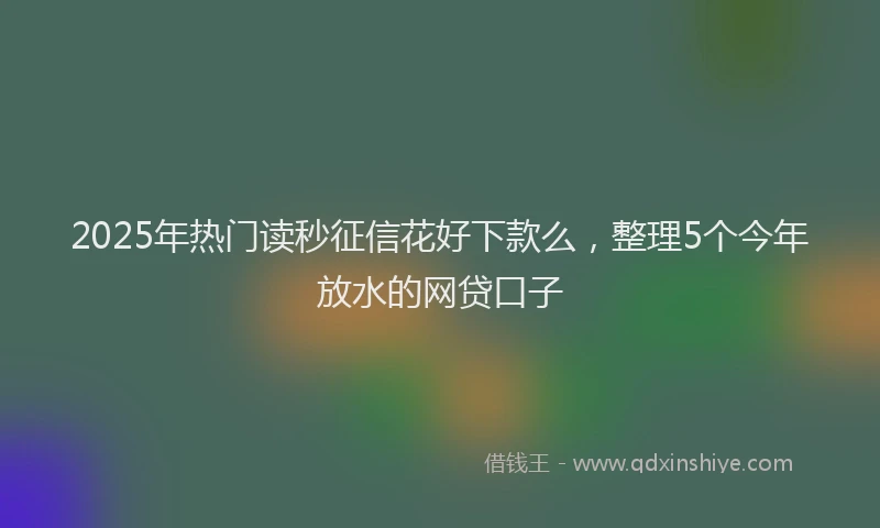 2025年热门读秒征信花好下款么，整理5个今年放水的网贷口子