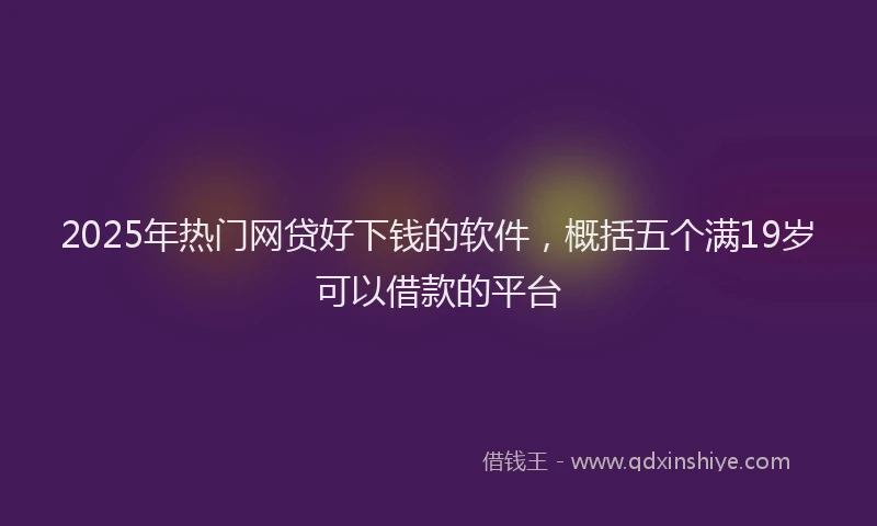 2025年热门网贷好下钱的软件，概括五个满19岁可以借款的平台