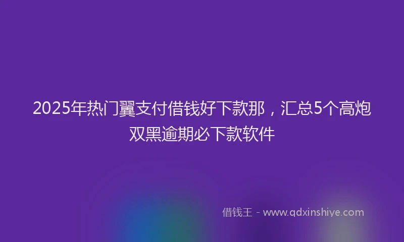 2025年热门翼支付借钱好下款那，汇总5个高炮双黑逾期必下款软件