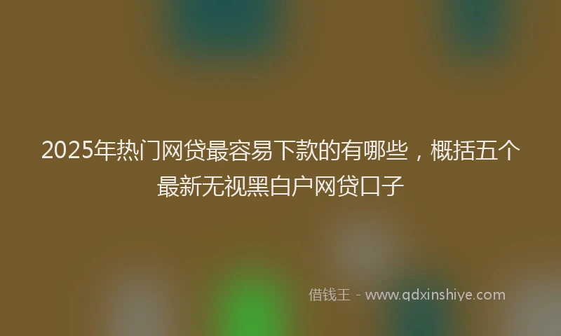 2025年热门网贷最容易下款的有哪些，概括五个最新无视黑白户网贷口子