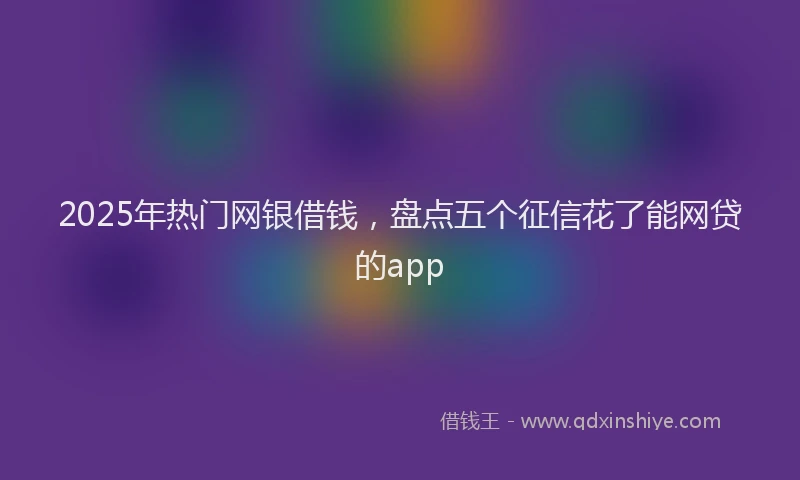 2025年热门网银借钱，盘点五个征信花了能网贷的app