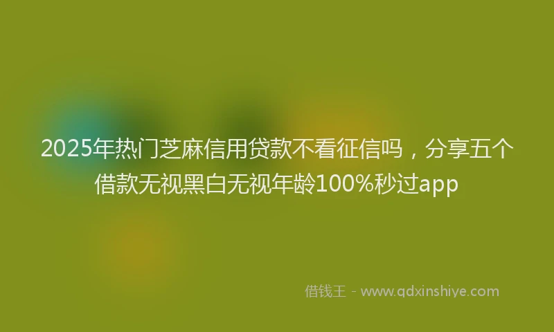 2025年热门芝麻信用贷款不看征信吗，分享五个借款无视黑白无视年龄100%秒过app