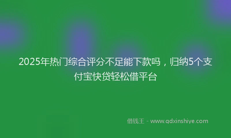 2025年热门综合评分不足能下款吗，归纳5个支付宝快贷轻松借平台