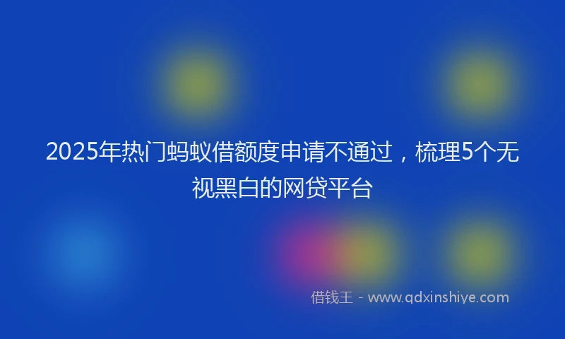 2025年热门蚂蚁借额度申请不通过，梳理5个无视黑白的网贷平台
