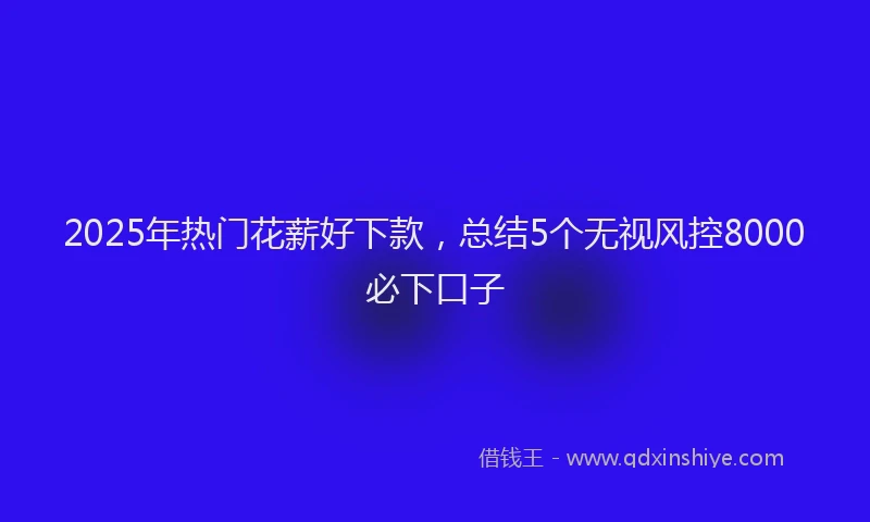 2025年热门花薪好下款，总结5个无视风控8000必下口子