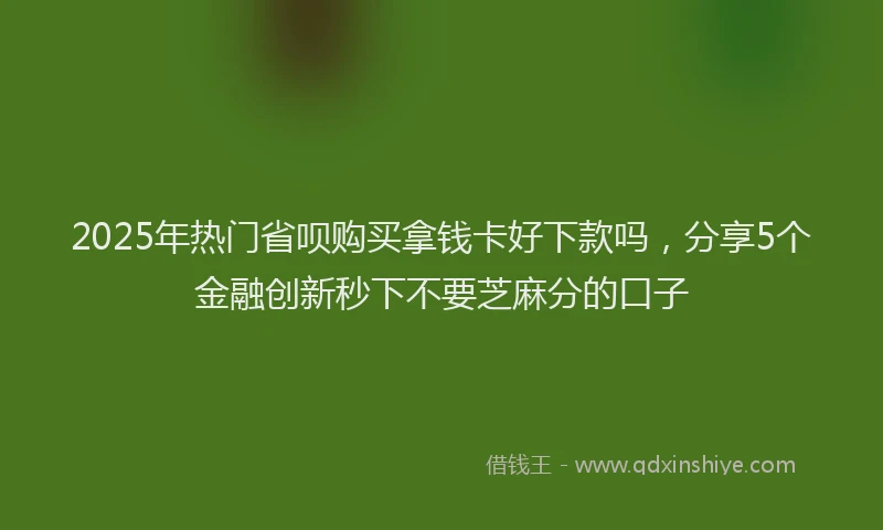 2025年热门省呗购买拿钱卡好下款吗，分享5个金融创新秒下不要芝麻分的口子