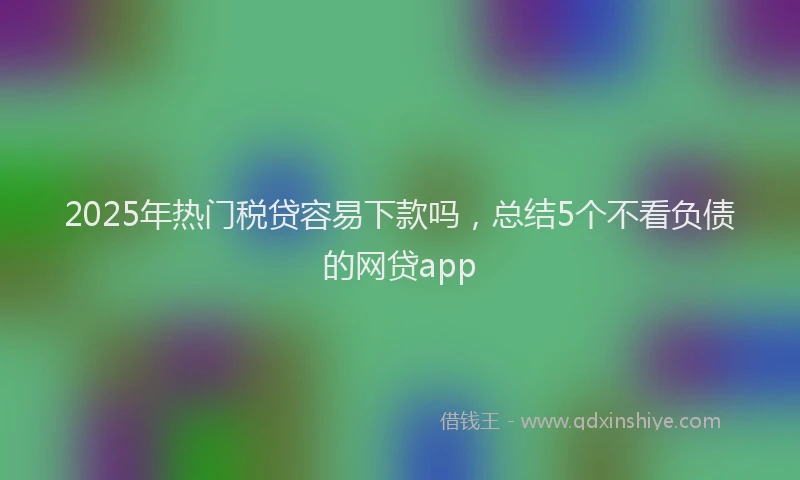 2025年热门税贷容易下款吗，总结5个不看负债的网贷app