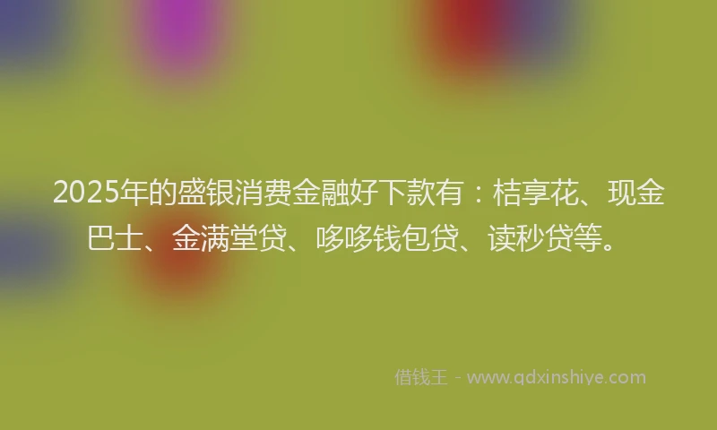 2025年的盛银消费金融好下款有：桔享花、现金巴士、金满堂贷、哆哆钱包贷、读秒贷等。