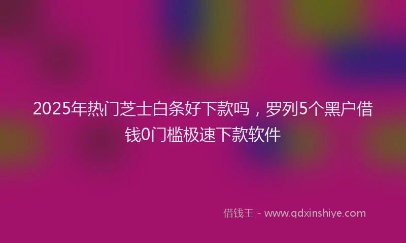 2025年热门芝士白条好下款吗，罗列5个黑户借钱0门槛极速下款软件