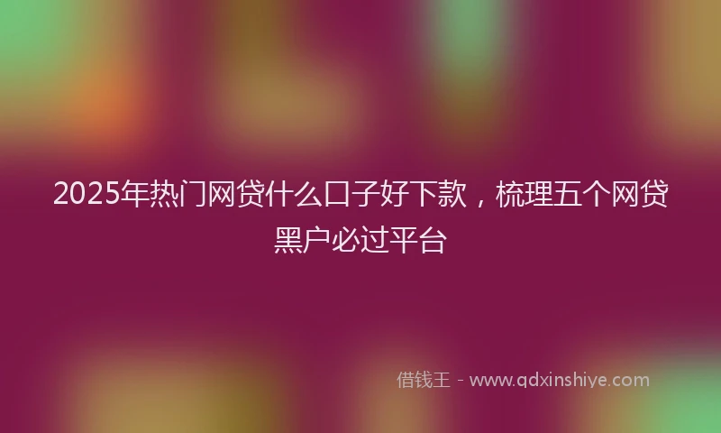 2025年热门网贷什么口子好下款，梳理五个网贷黑户必过平台