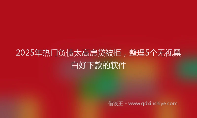 2025年热门负债太高房贷被拒，整理5个无视黑白好下款的软件