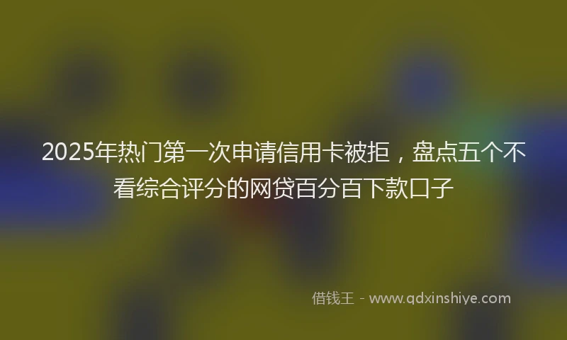 2025年热门第一次申请信用卡被拒，盘点五个不看综合评分的网贷百分百下款口子