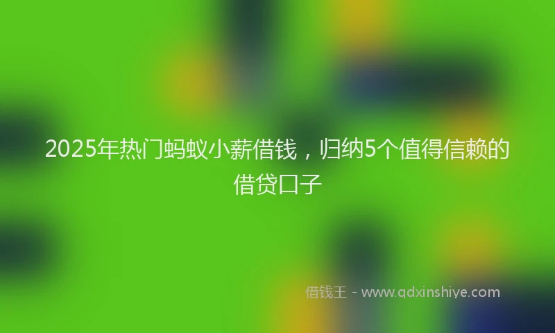 2025年热门蚂蚁小薪借钱，归纳5个值得信赖的借贷口子